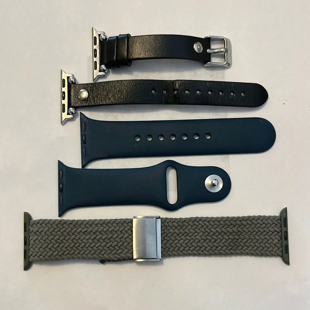 40mm Apple Watch Bands, set of 3 in black, mallard green and olive green